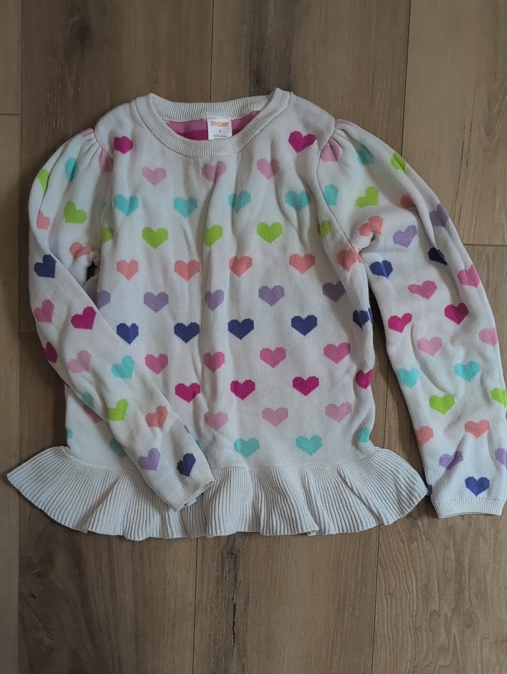 Gymboree Peplum Rainbow Heart Sweater